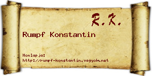 Rumpf Konstantin névjegykártya